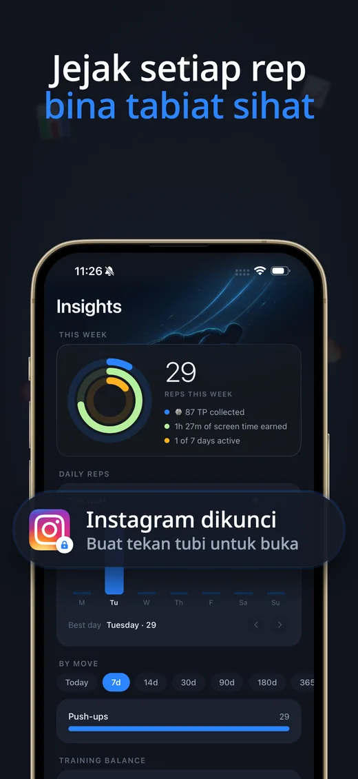 Tangkapan skrin Push Up Scroll di App Store 3